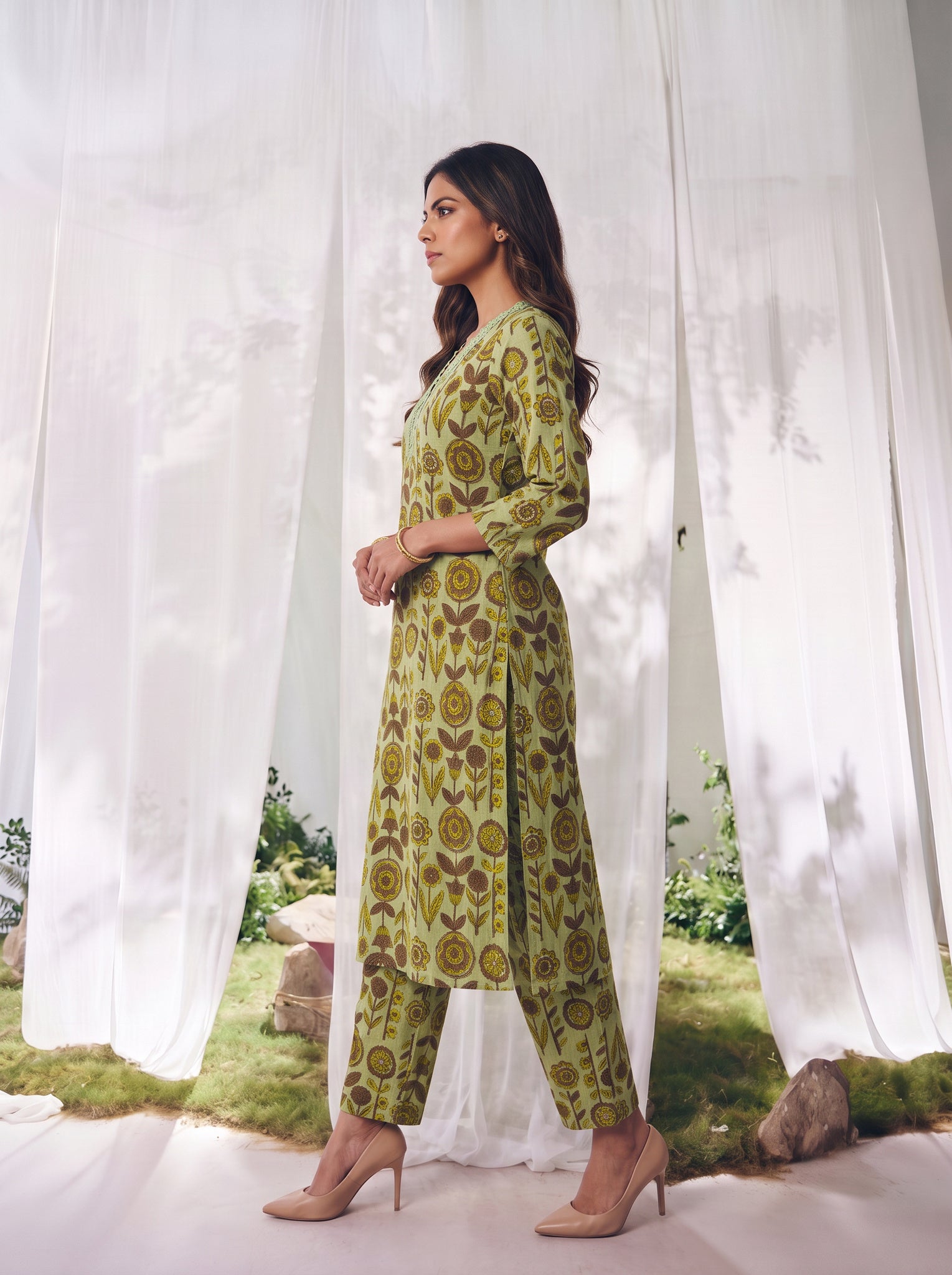 Cotton Printed Straight Co-Ord Set