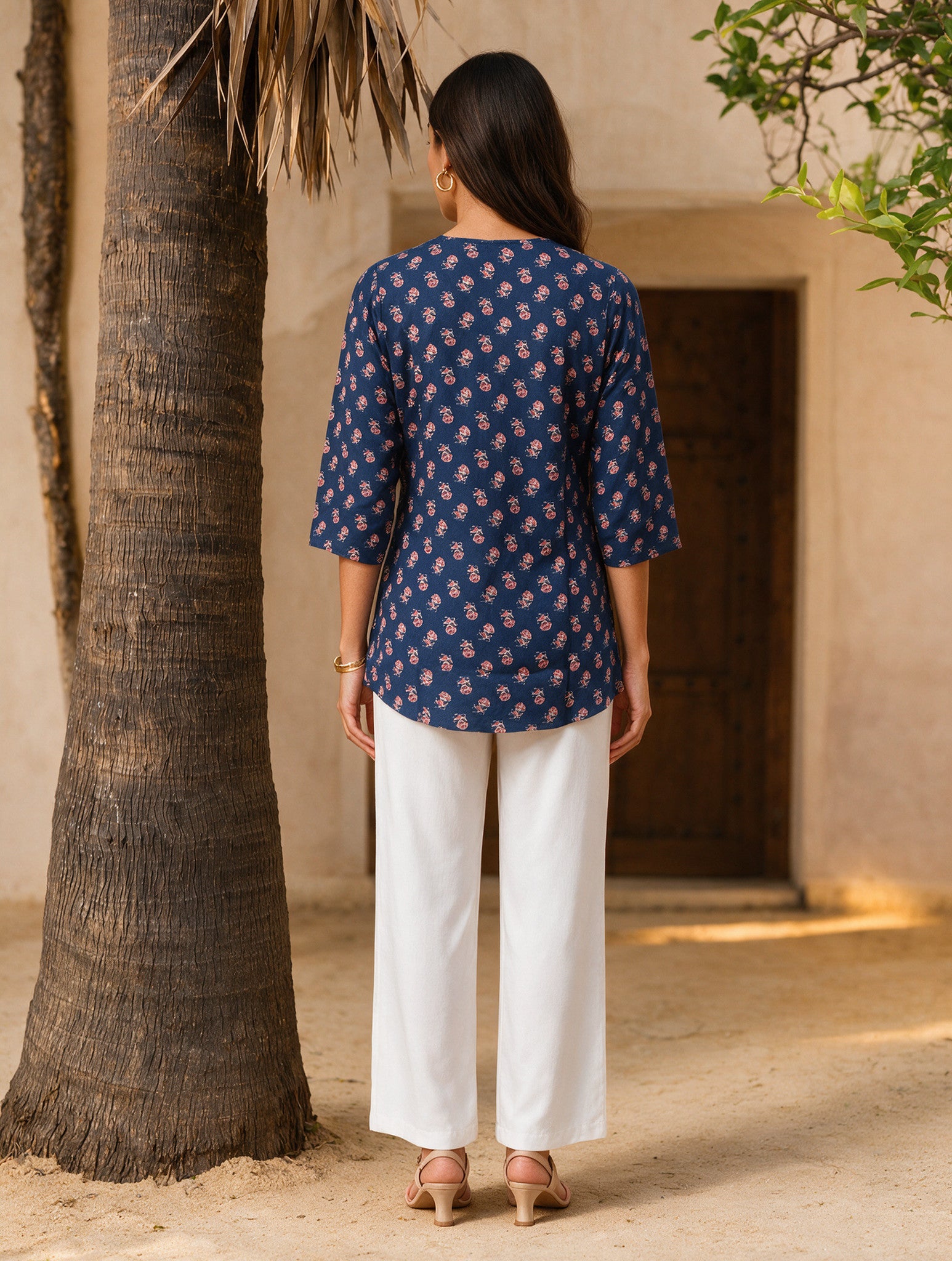 Rayon Printed Straight Short Length Short Kurta