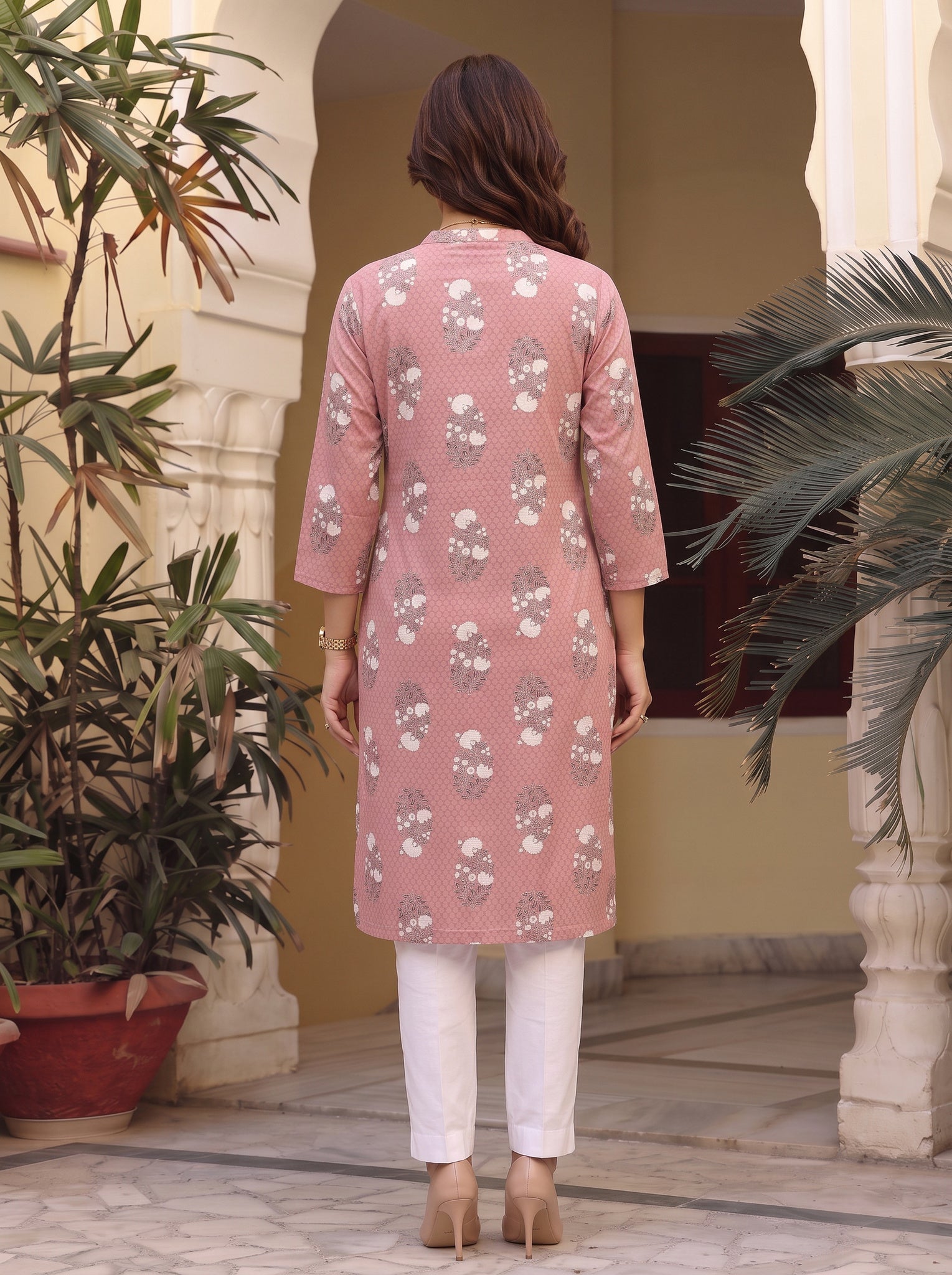 Cotton Printed Straight Knee Length Kurta