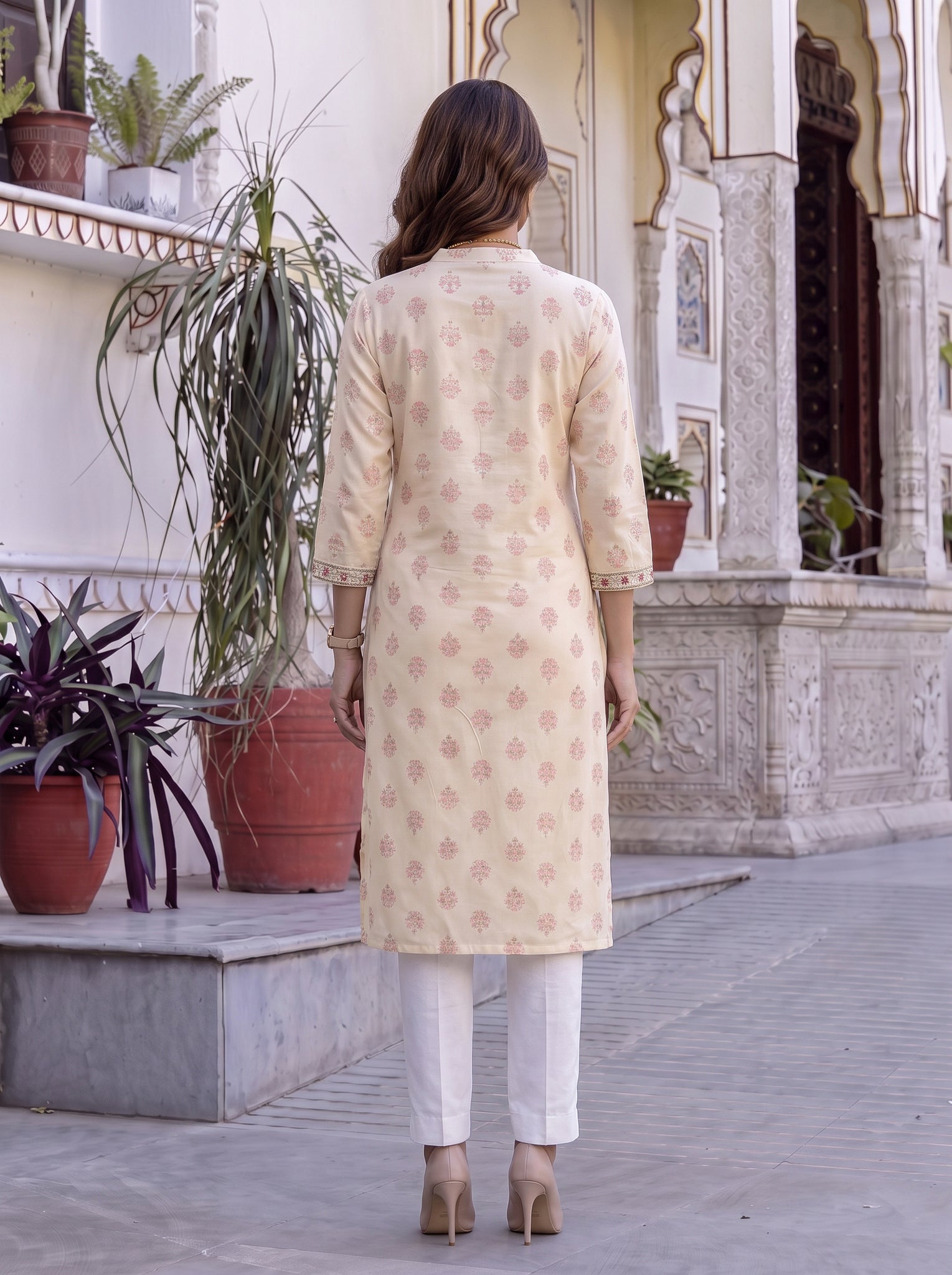 Rayon Embroidered Straight Calf Length Kurta