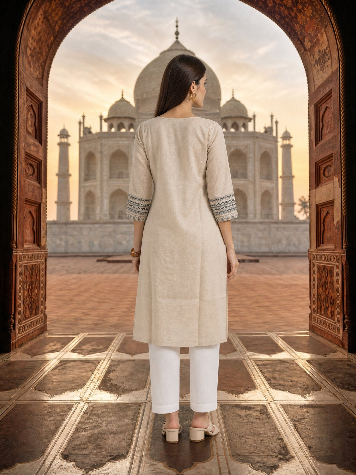 Buy Rayon Embroidered Straight Calf Length Kurta-Blue