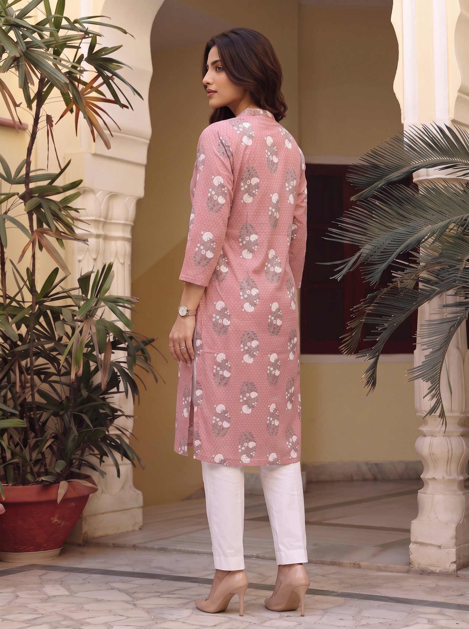Cotton Printed Straight Knee Length Kurta