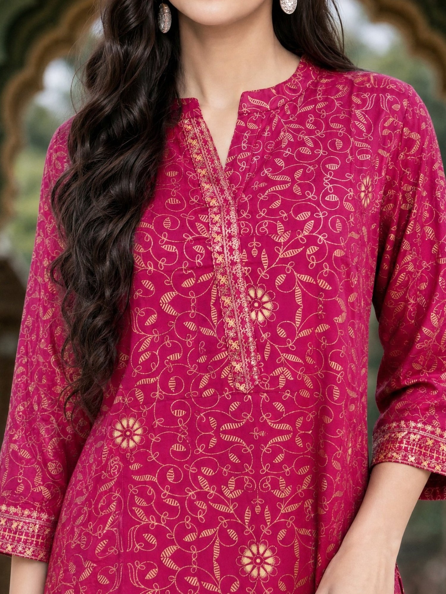Rayon Printed Straight Knee Length Kurta