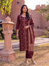 Viscose Embroidered Flared Calf Length Kurta With Pant and Dupatta