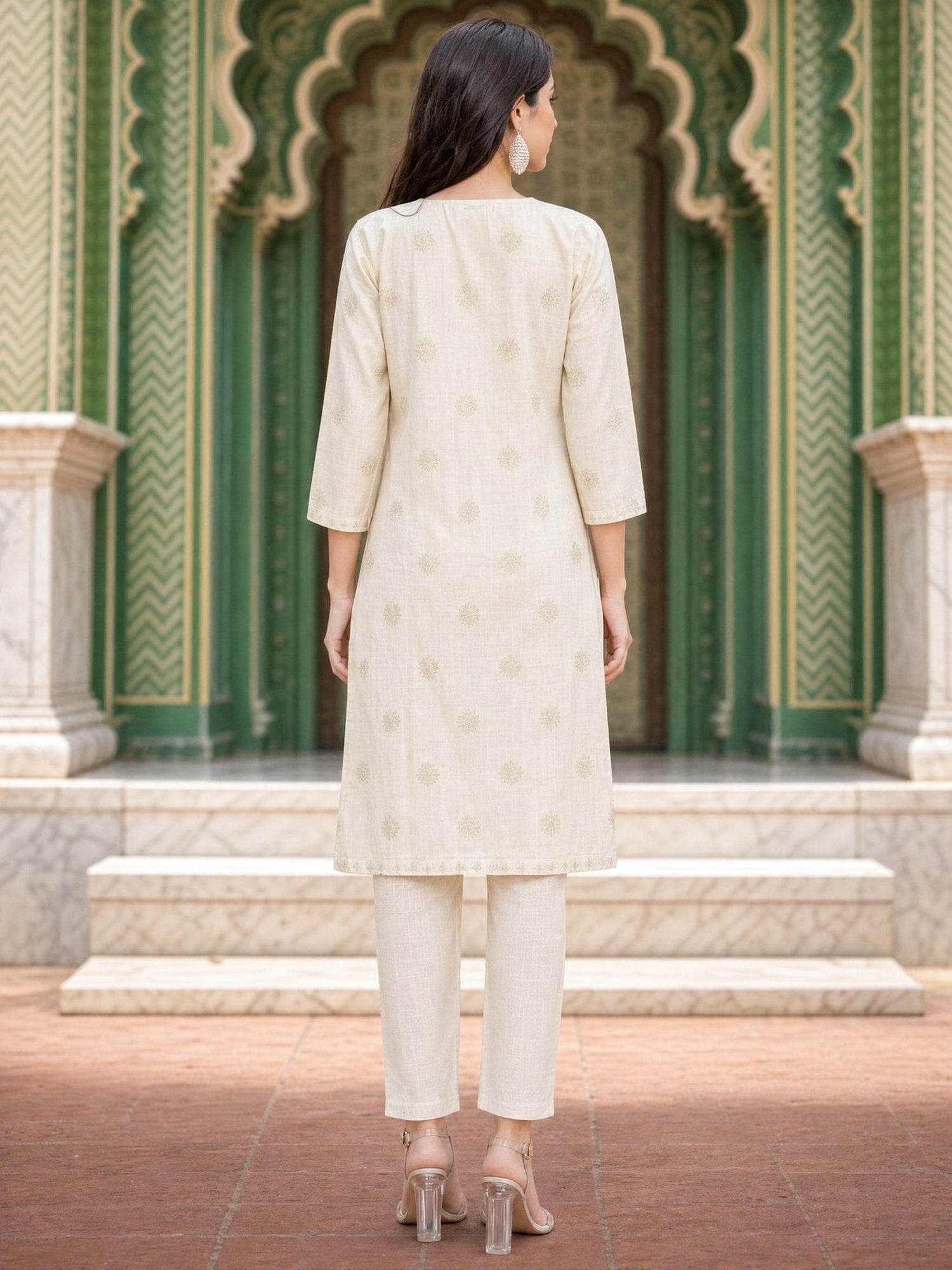 Buy Rayon Embroidered Straight Calf Length Kurta-Off White