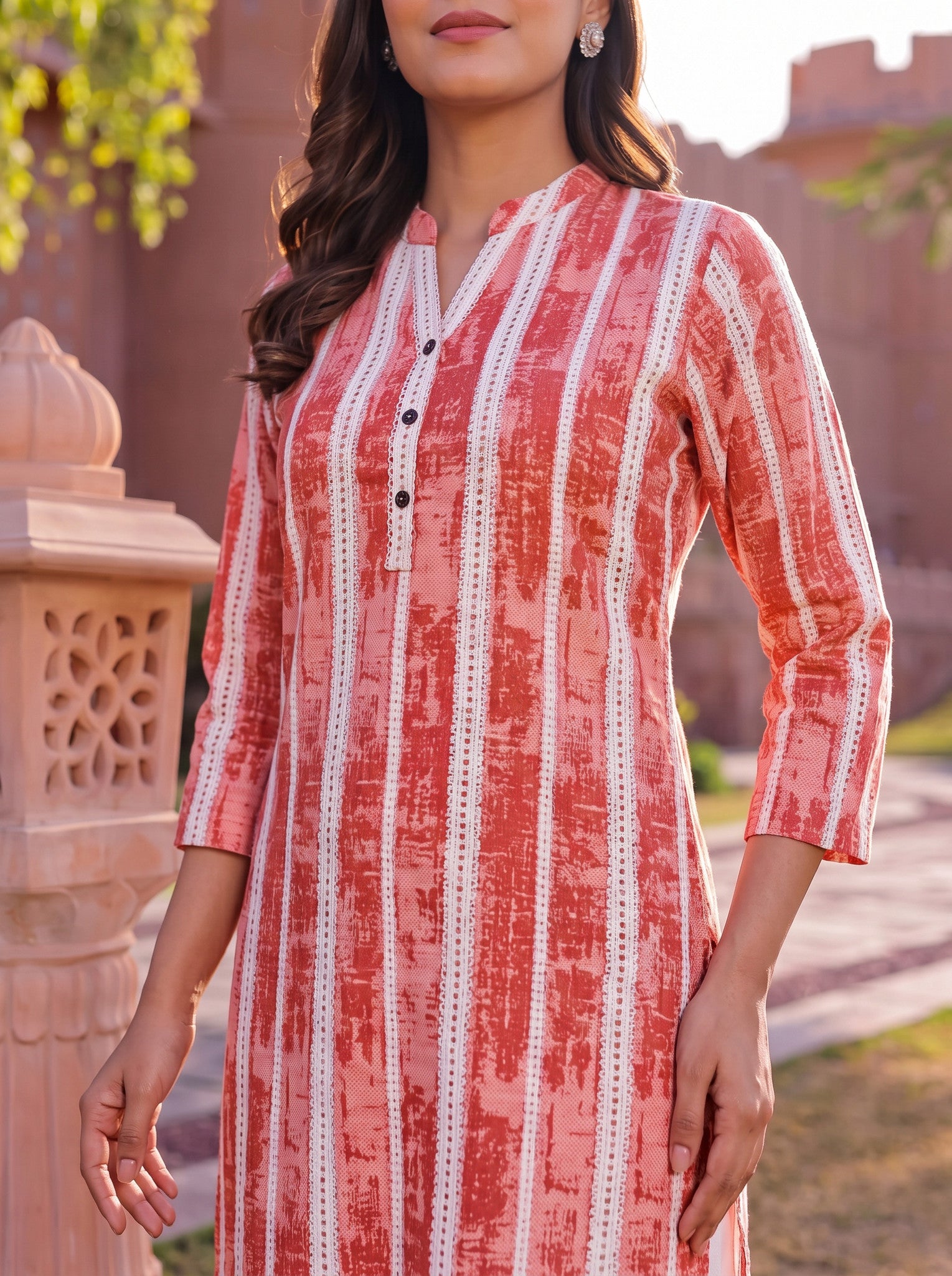 Cotton Printed Straight Short Length Short Kurta