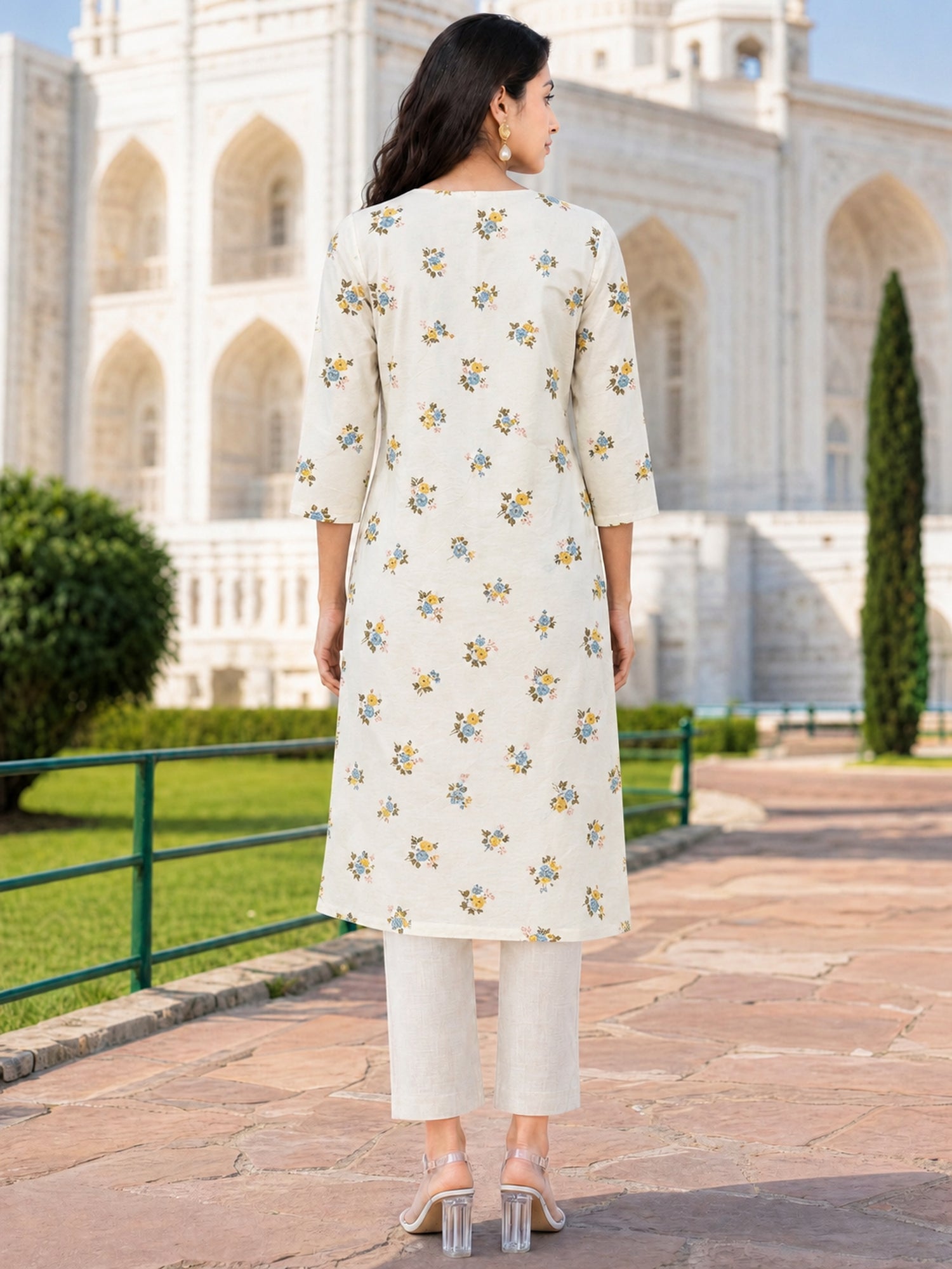 Rayon Printed Straight Knee Length Kurta