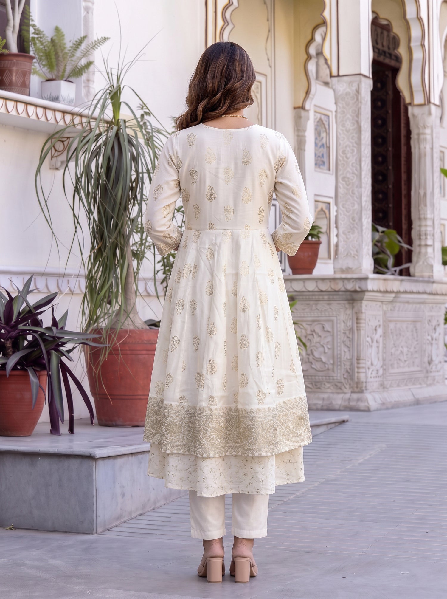 Buy Viscose Embroidered Straight Calf Length Kurta-Off White