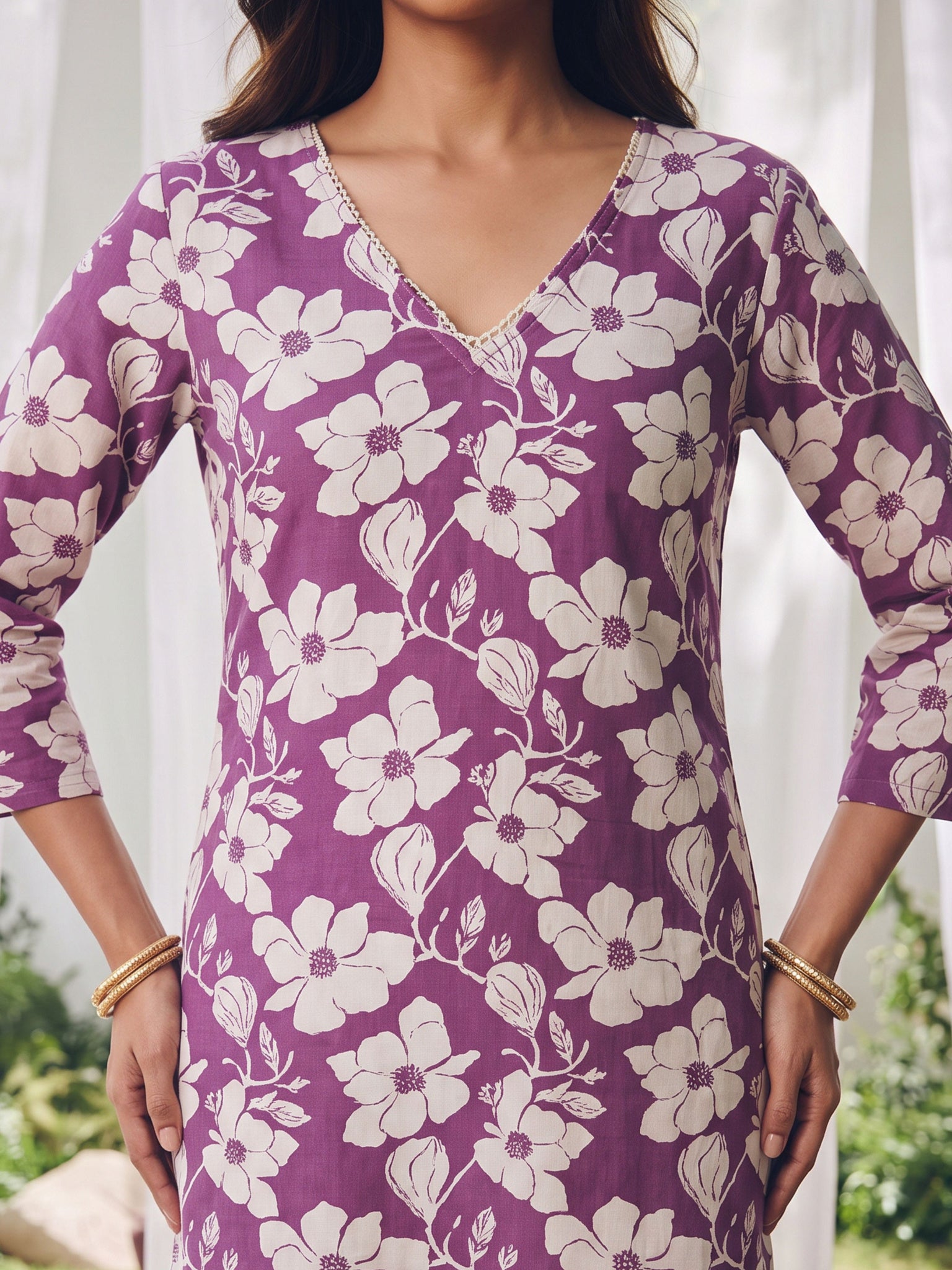 Cotton Printed Straight Calf Length Kurta