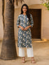 Cotton Printed Straight Knee Length Kurta