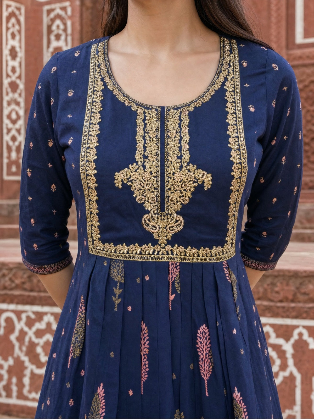 Viscose Embroidered Anarkali Calf Length Kurta