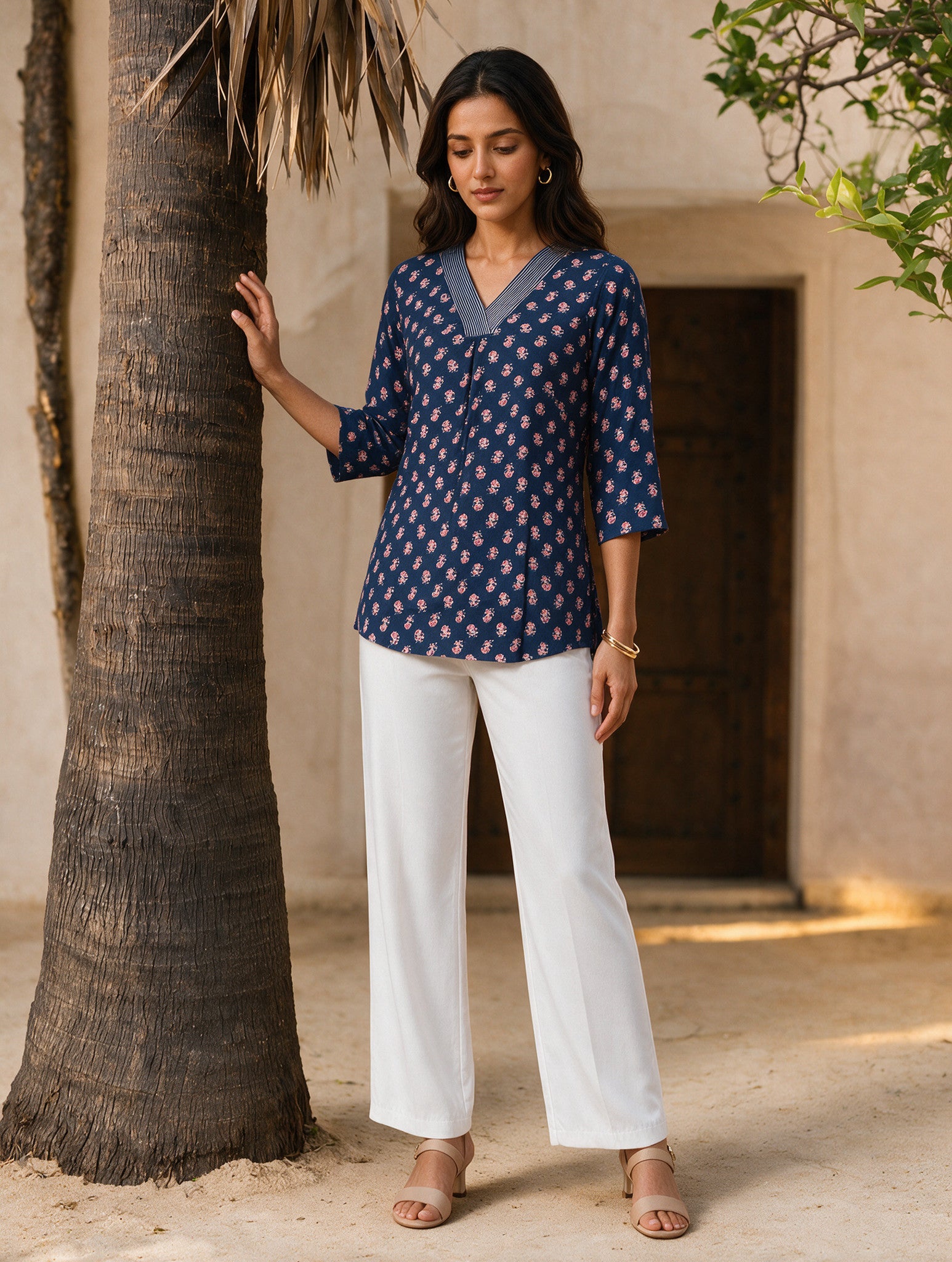 Rayon Printed Straight Short Length Short Kurta