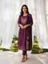Viscose Embroidered Flared Calf Length Kurta With Pant and Dupatta