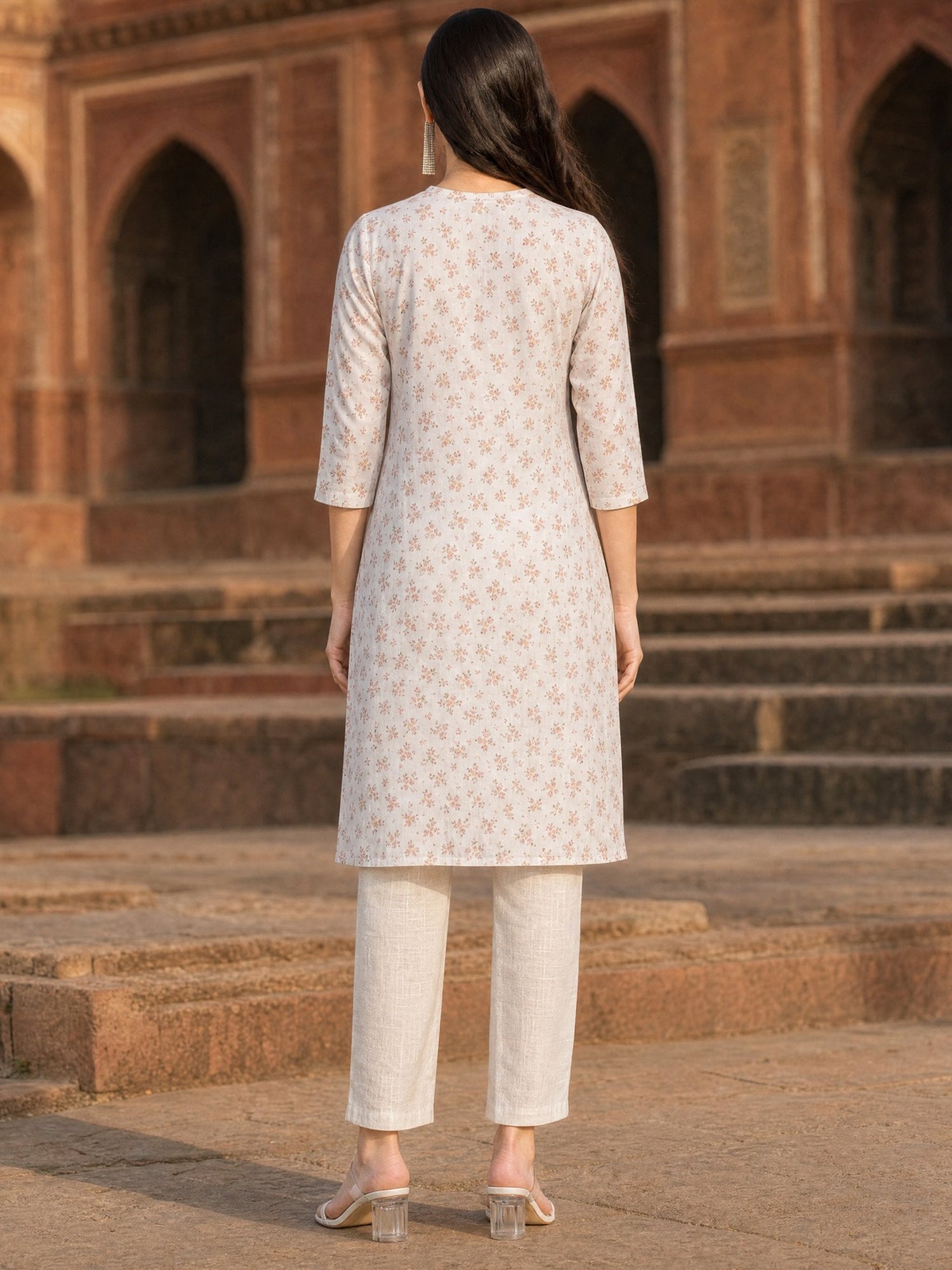 Rayon Printed Straight Knee Length Kurta
