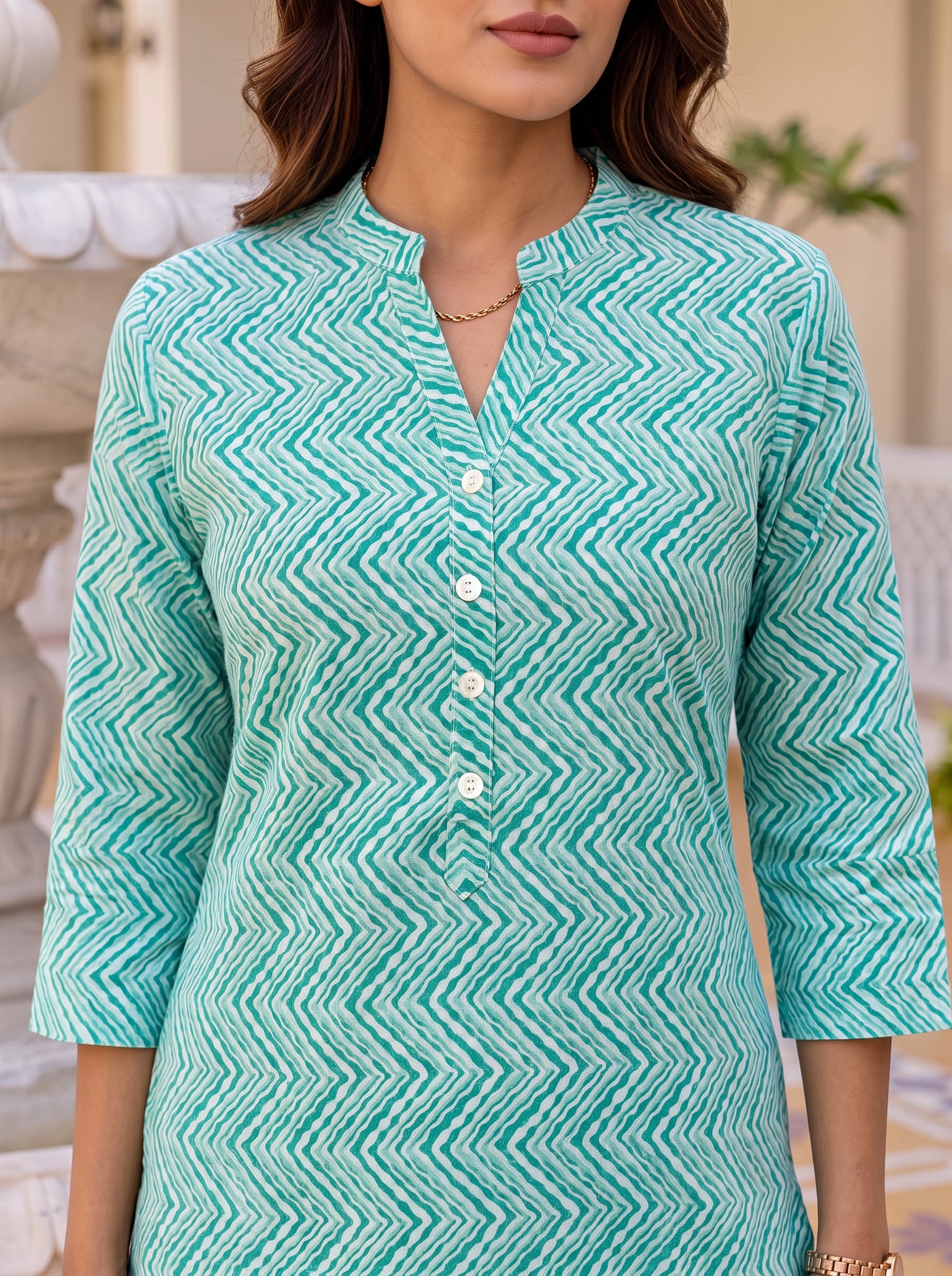 Cotton Printed Straight Knee Length Kurta