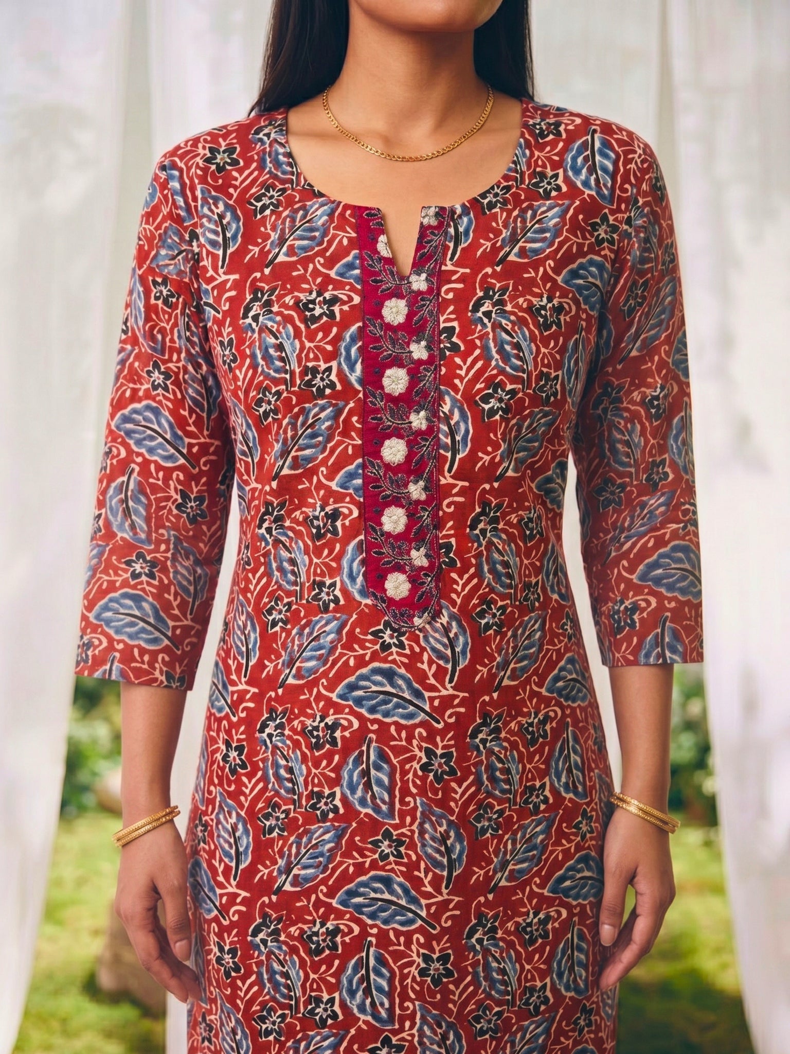 Rayon Printed Straight Knee Length Kurta