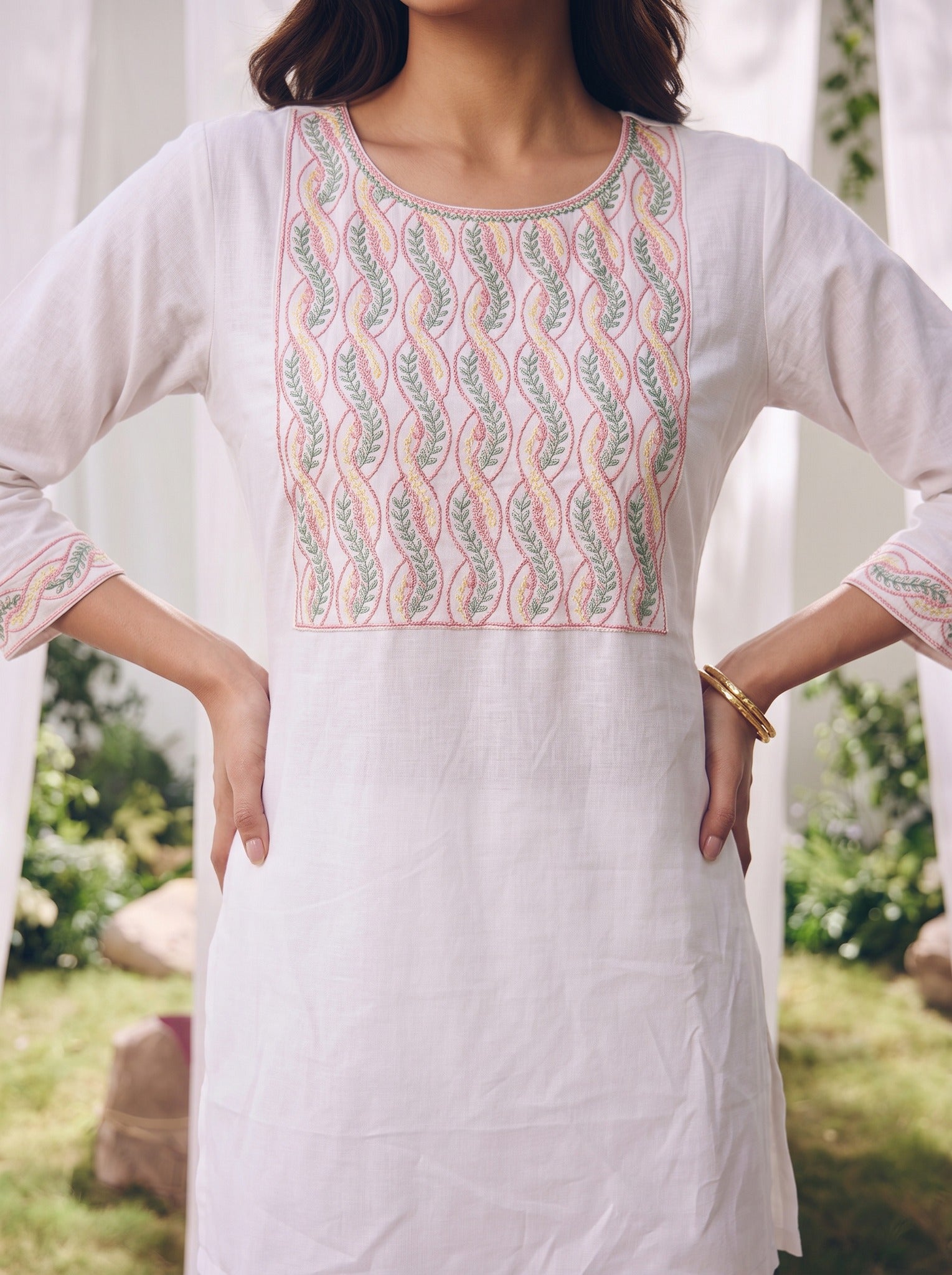 Rayon Embroidered Straight Short Length Short Kurta