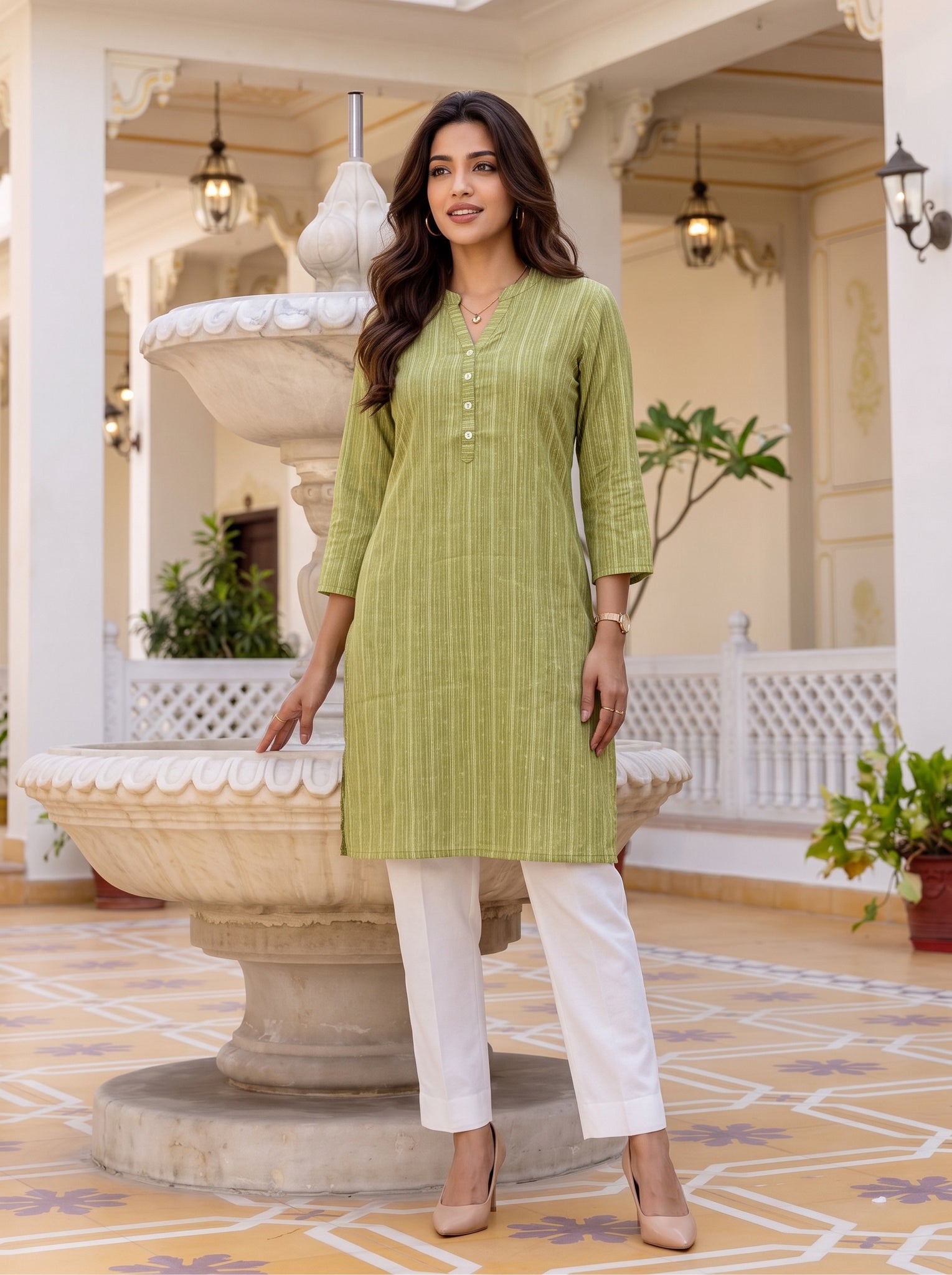 Viscose Printed Straight Knee Length Kurta