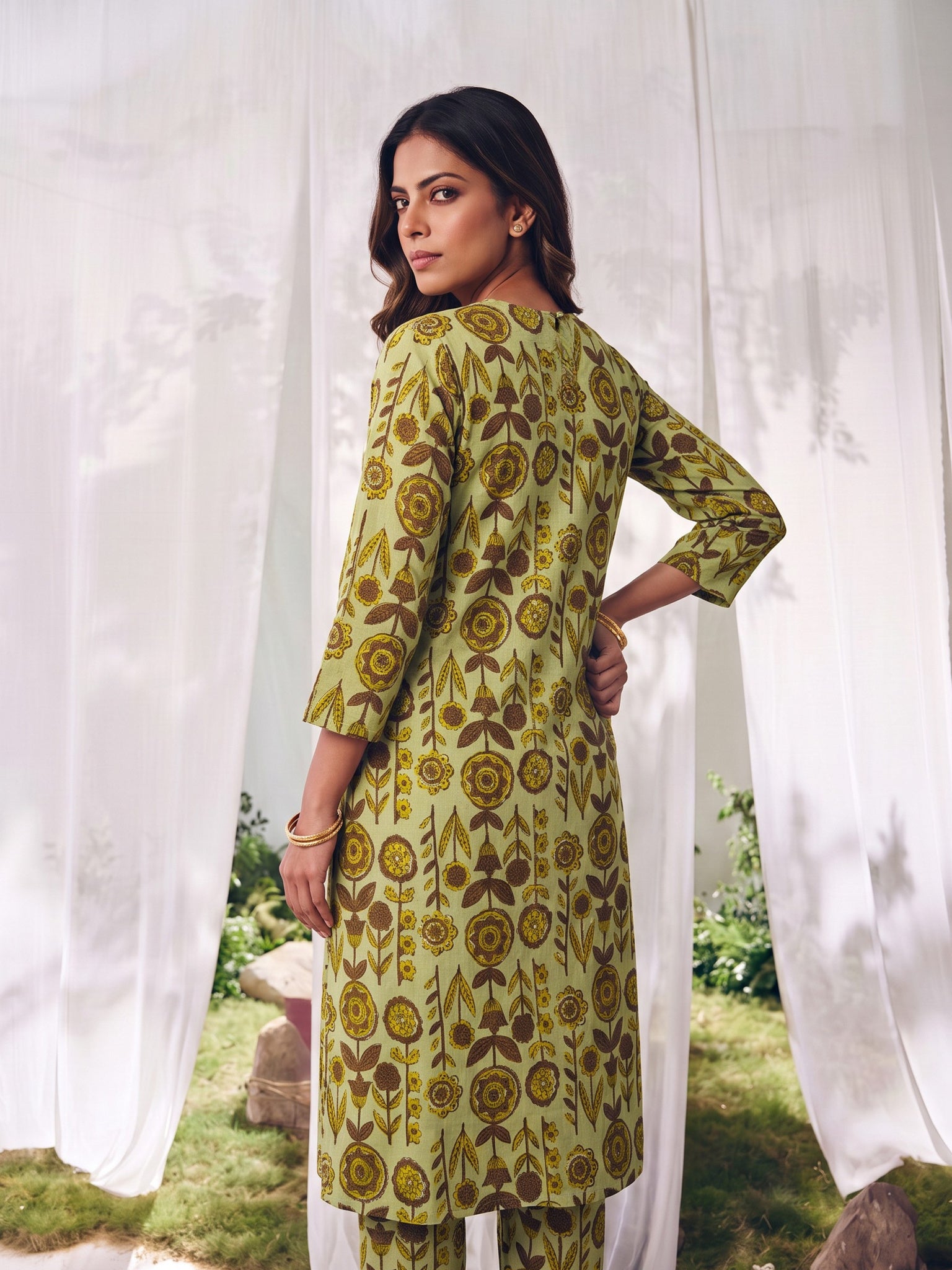 Cotton Printed Straight Co-Ord Set