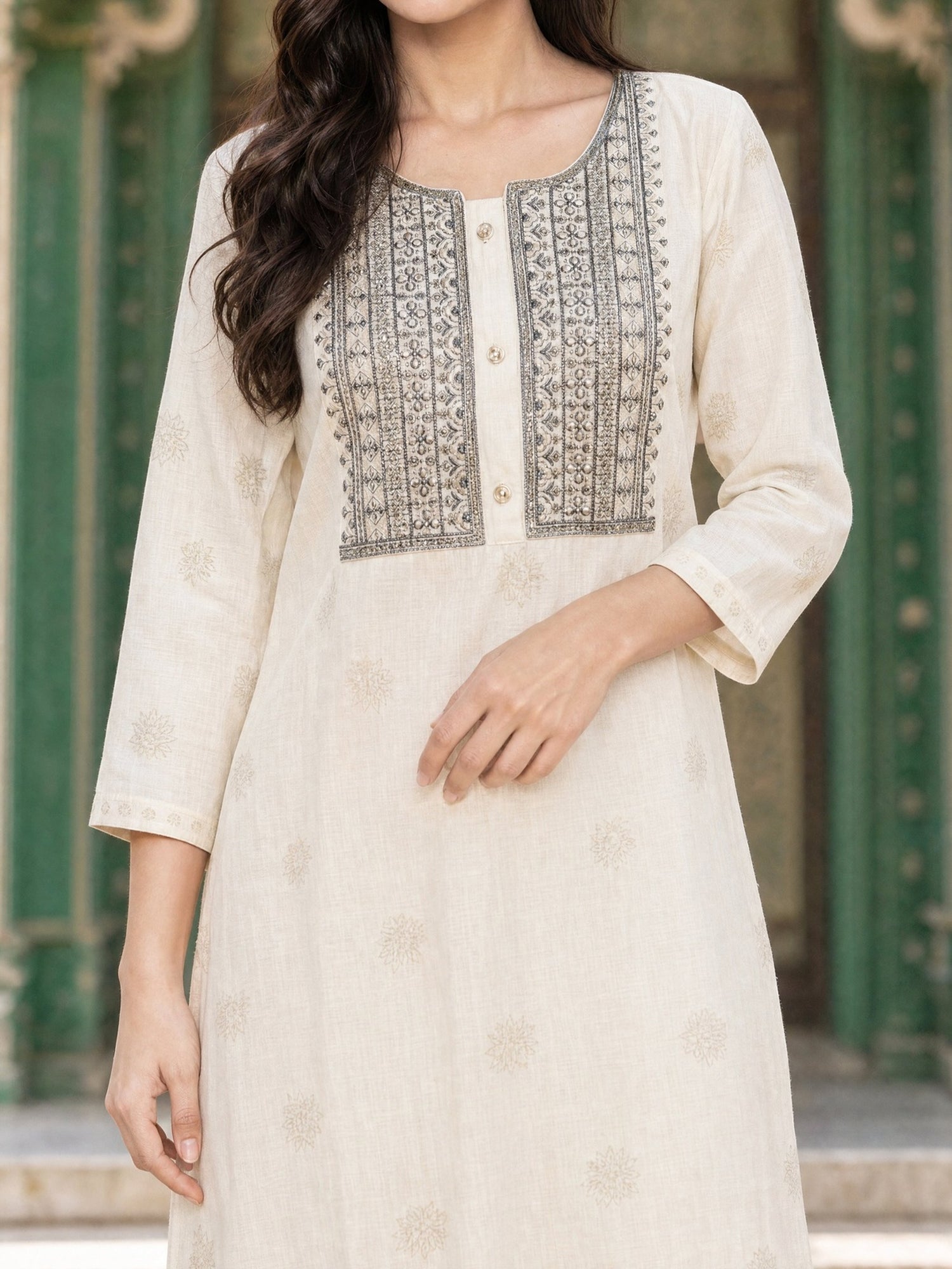 Rayon Embroidered Straight Calf Length Kurta