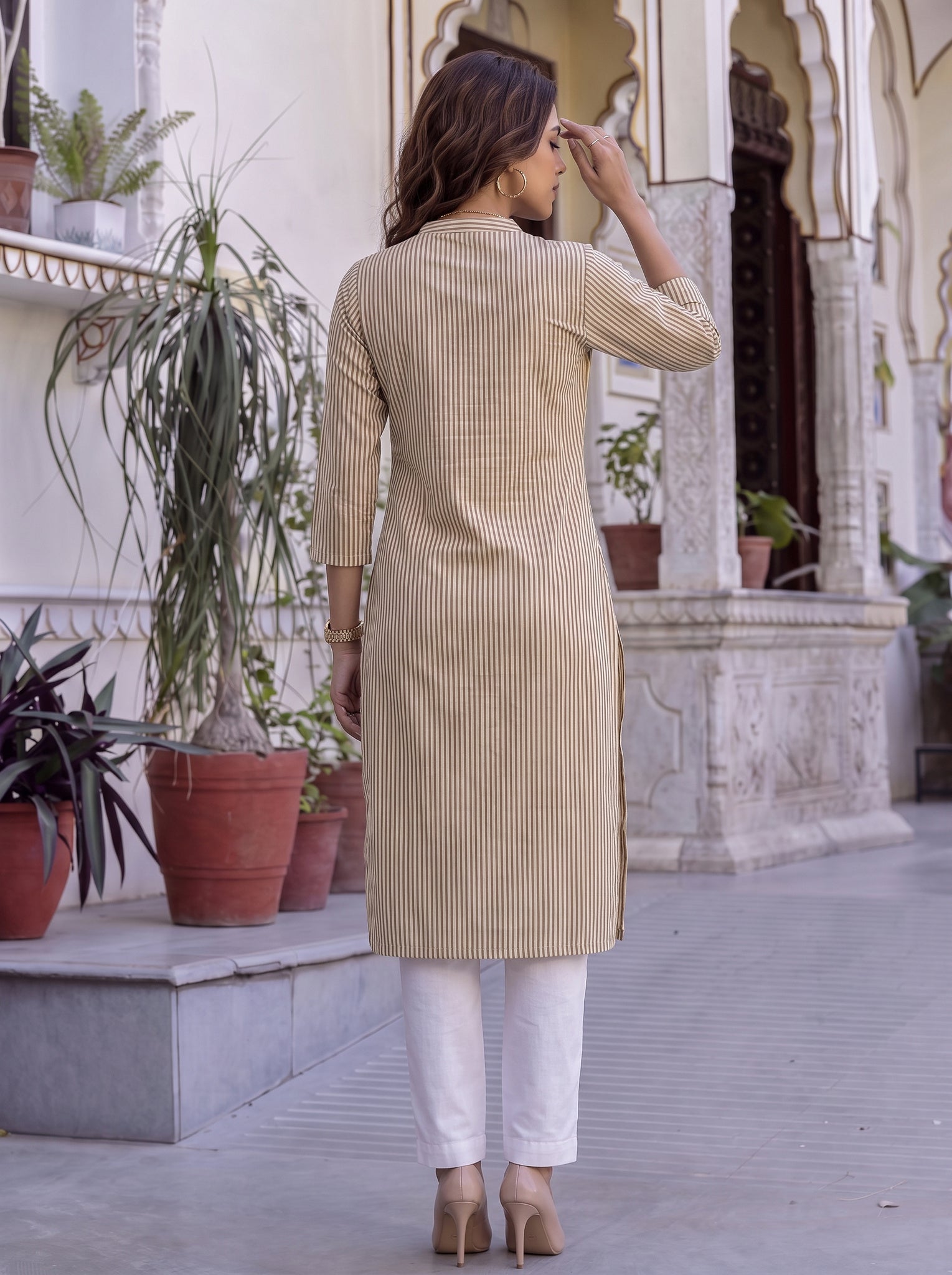 Cotton Printed Straight Knee Length Kurta