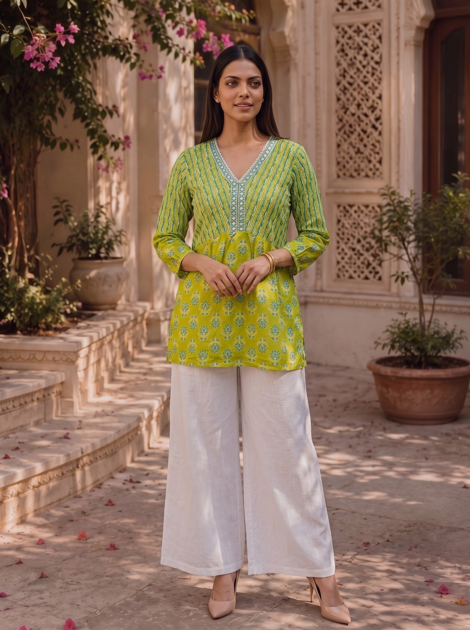 Rayon Embroidered Straight Short Length Short Kurta