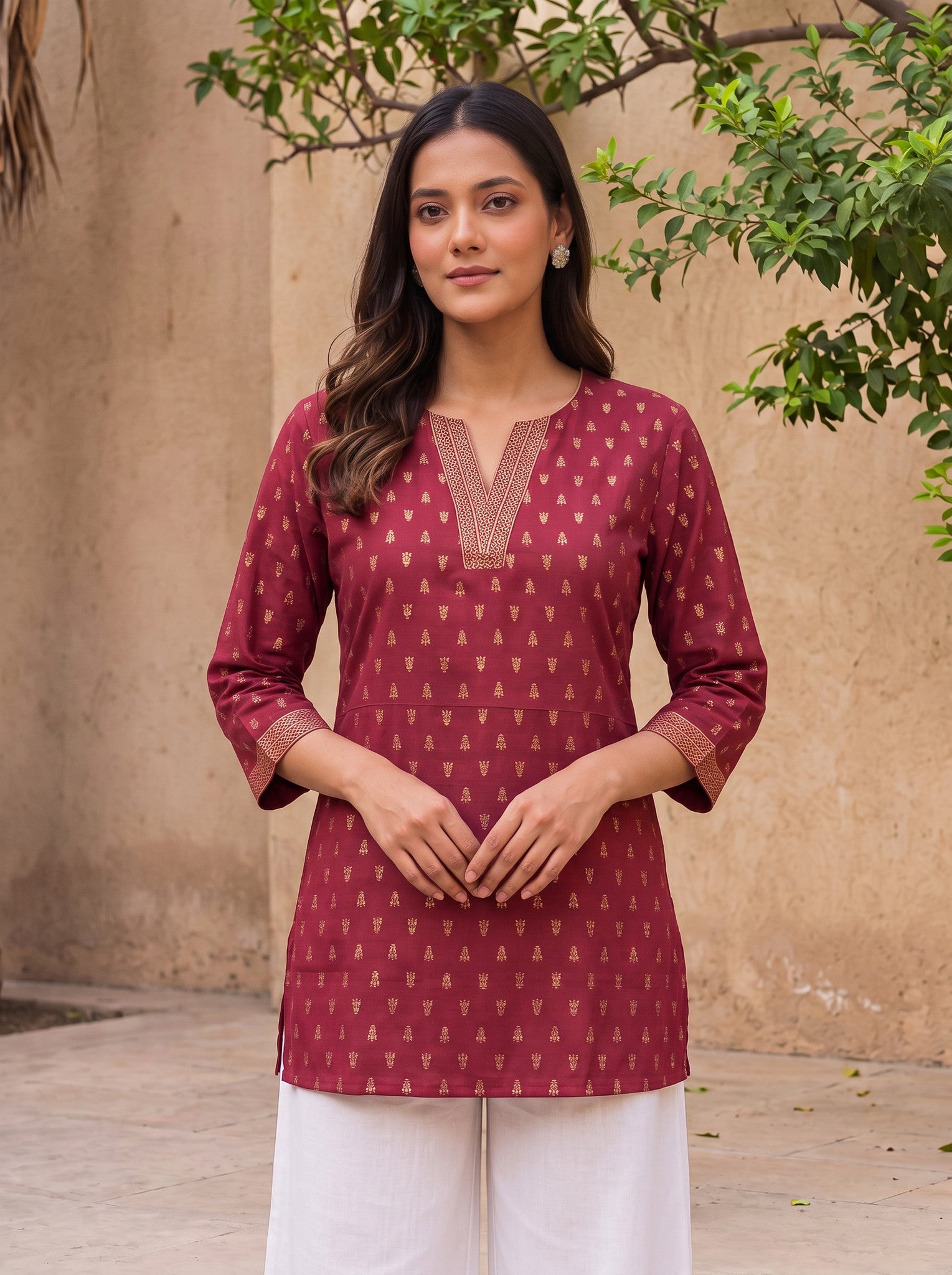 Rayon Printed Straight Short Length Short Kurta
