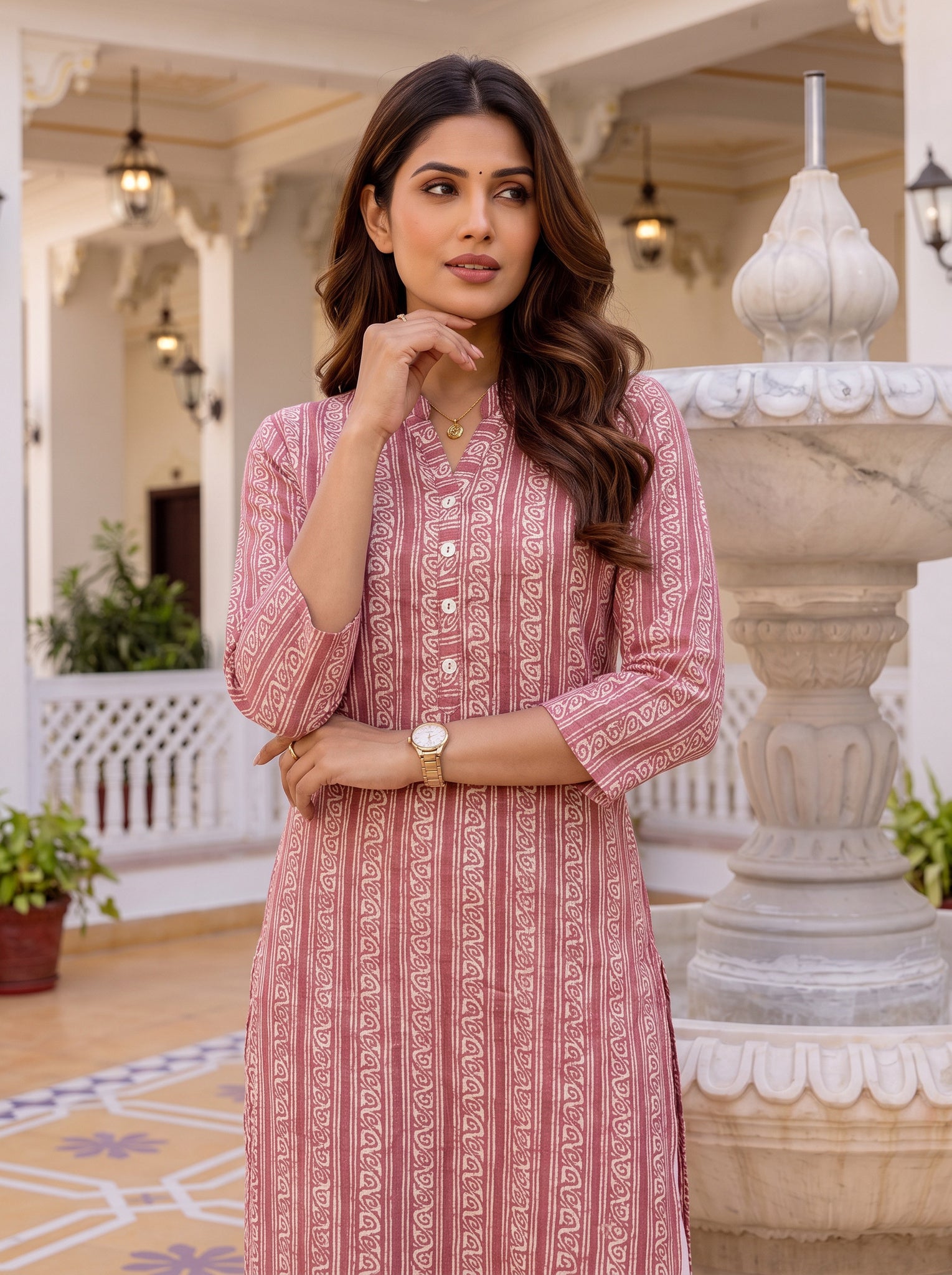 Viscose Printed Straight Knee Length Kurta