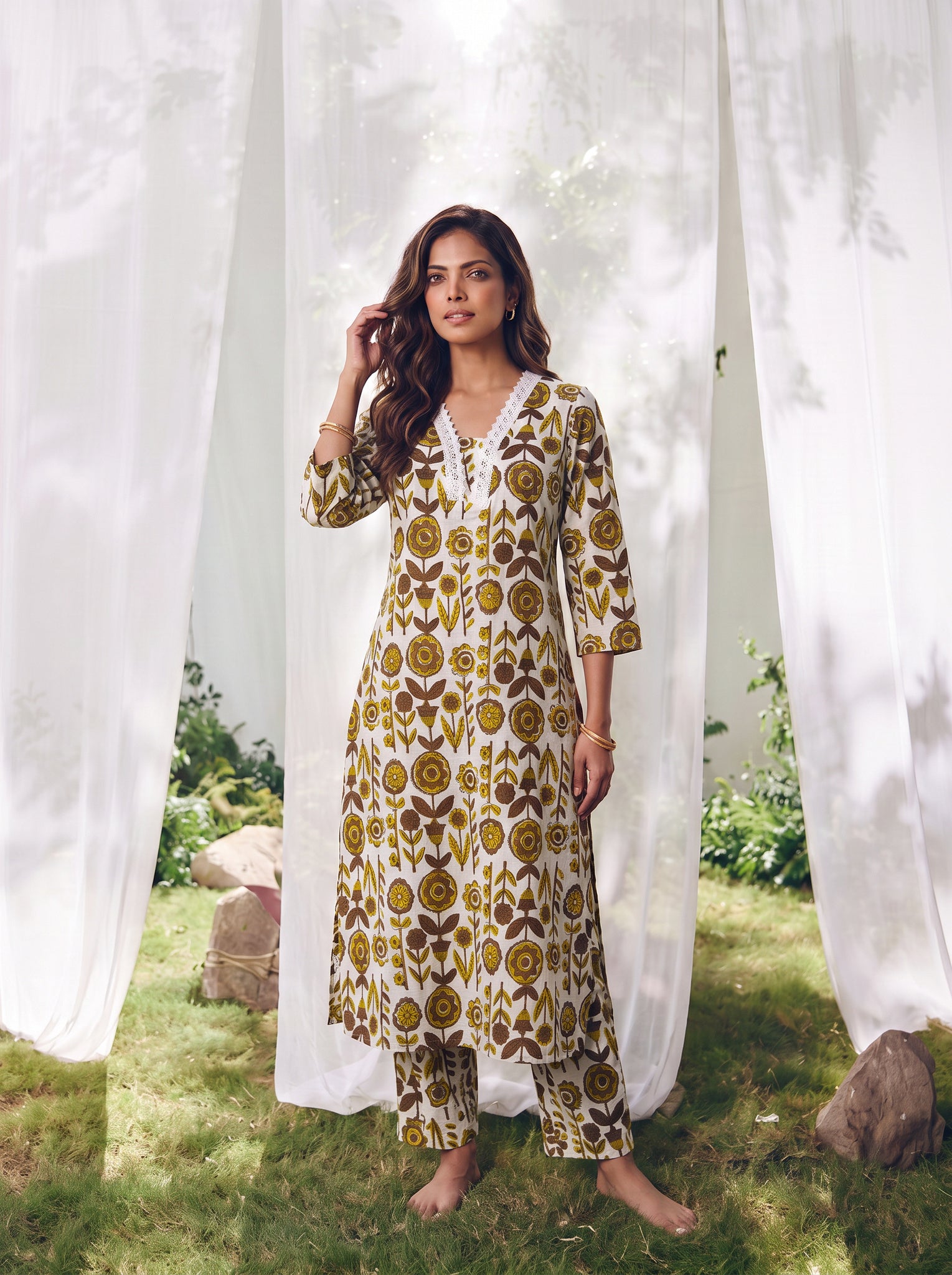 Cotton Printed Straight Co-Ord Set