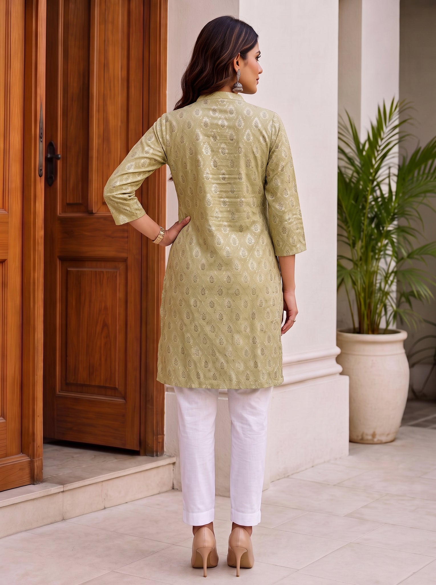 Viscose Printed Straight Knee Length Kurta