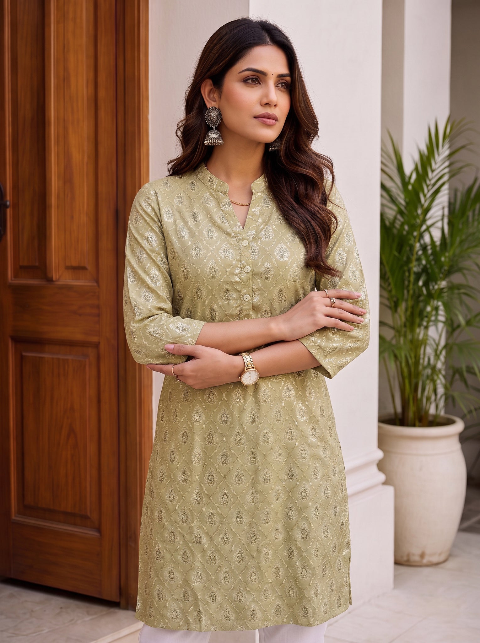 Viscose Printed Straight Knee Length Kurta