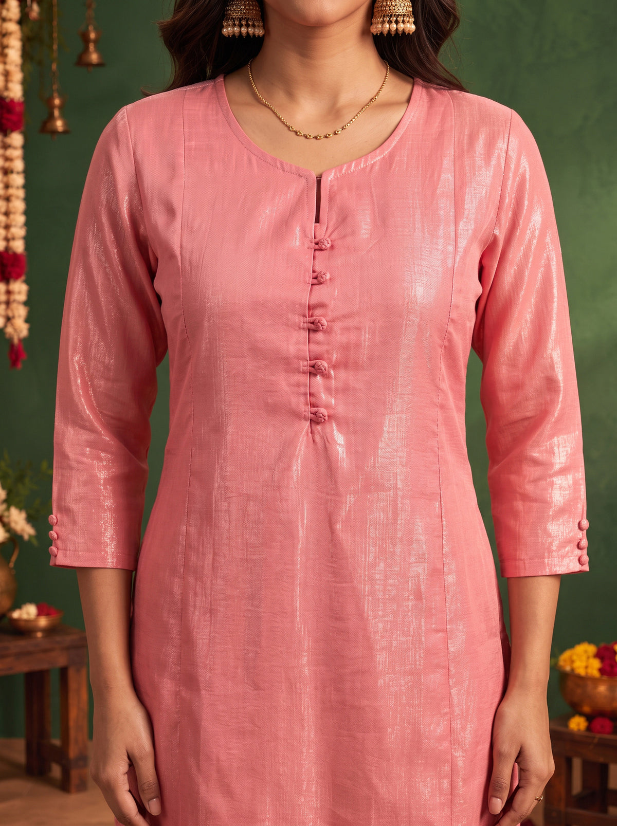 Cotton Embroidered Straight Calf Length Kurta