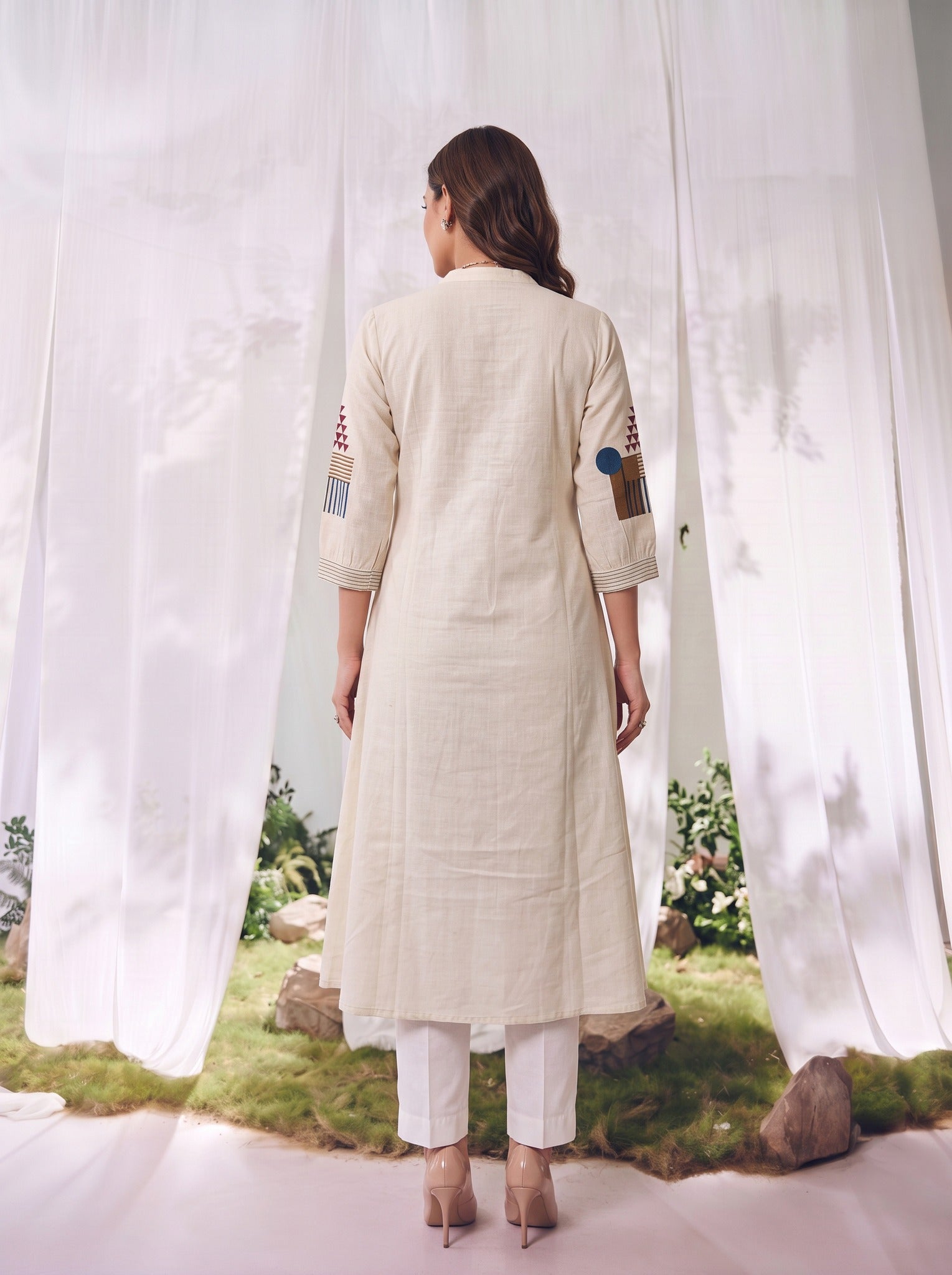 Cotton Printed Straight Calf Length Kurta