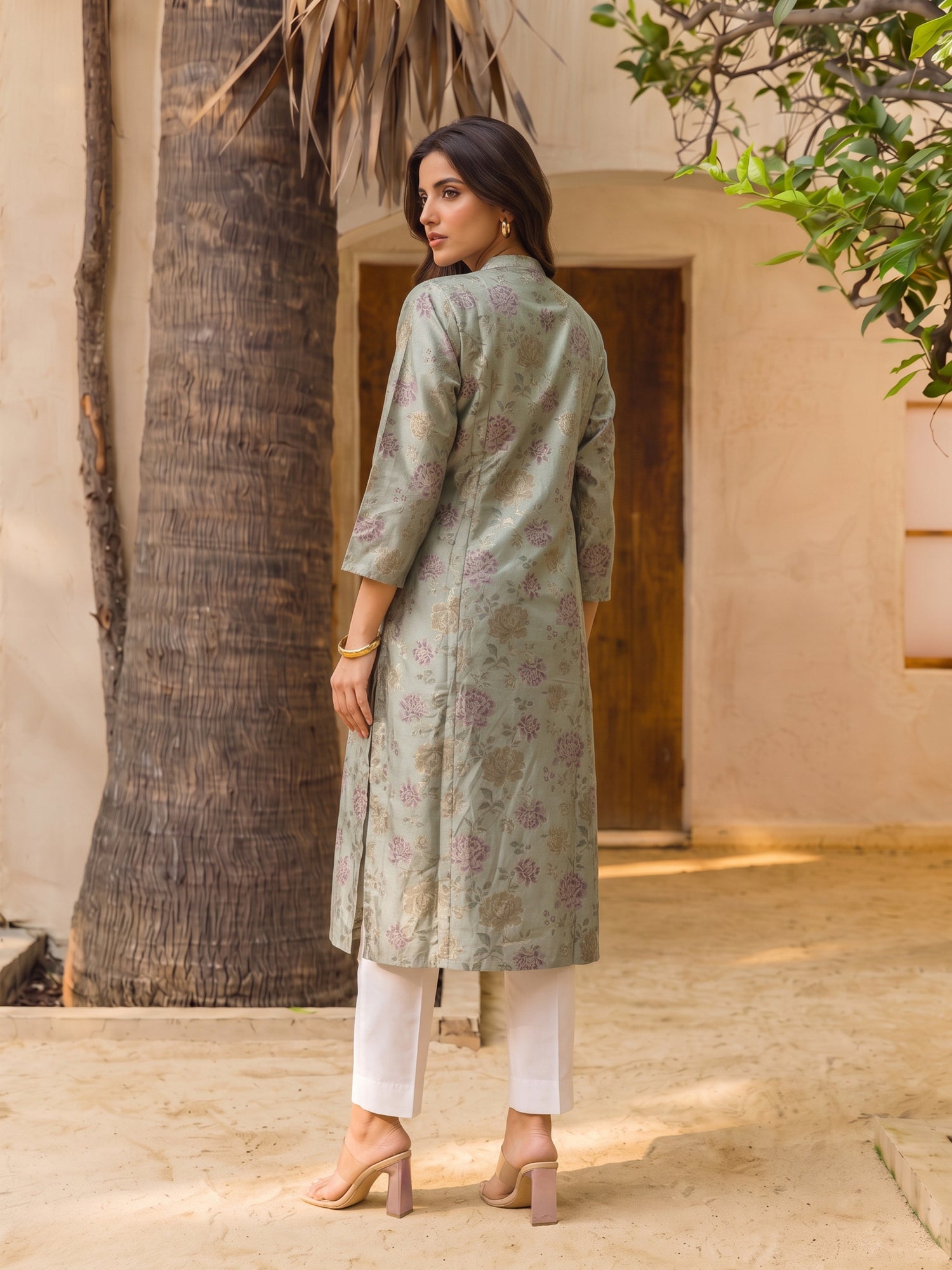 Buy Rayon Printed Straight Calf Length Kurta-Light Green