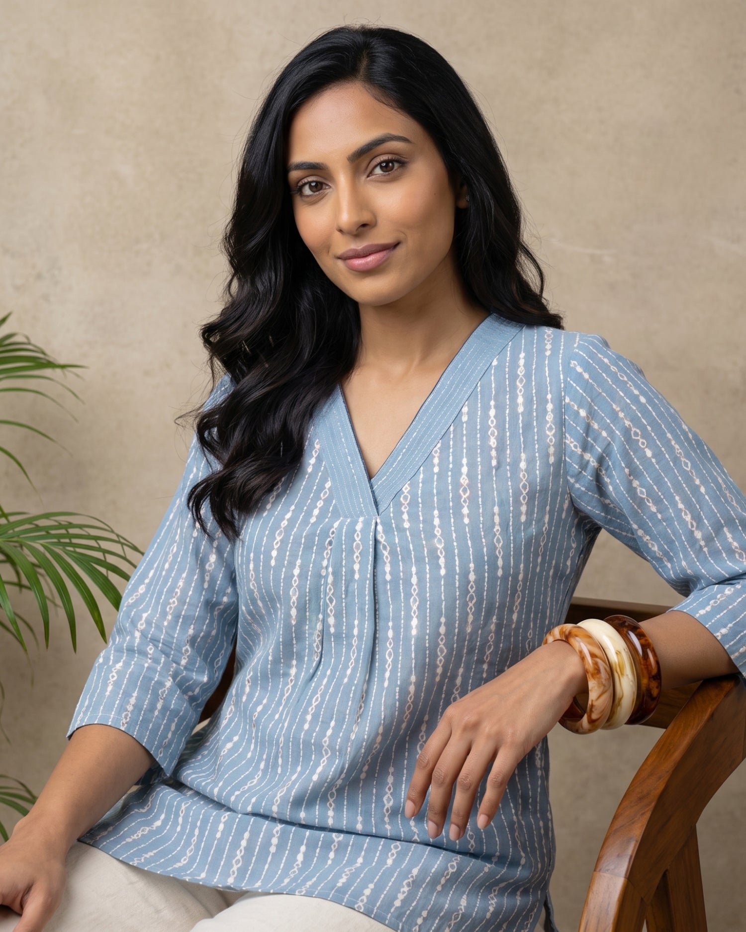 Buy Cotton Printed Straight Short Length Short Kurta-Blue