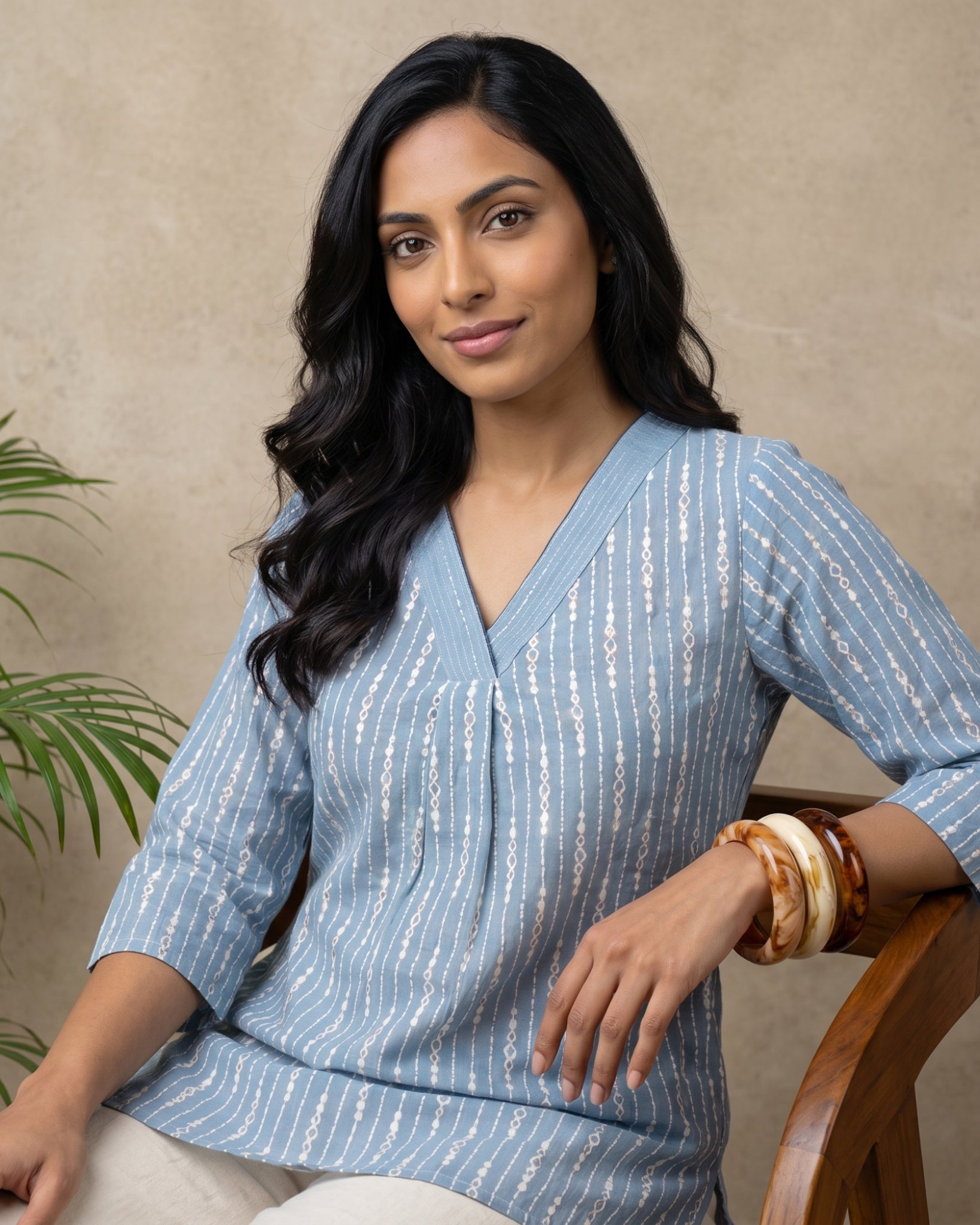 Cotton Printed Straight Short Length Short Kurta