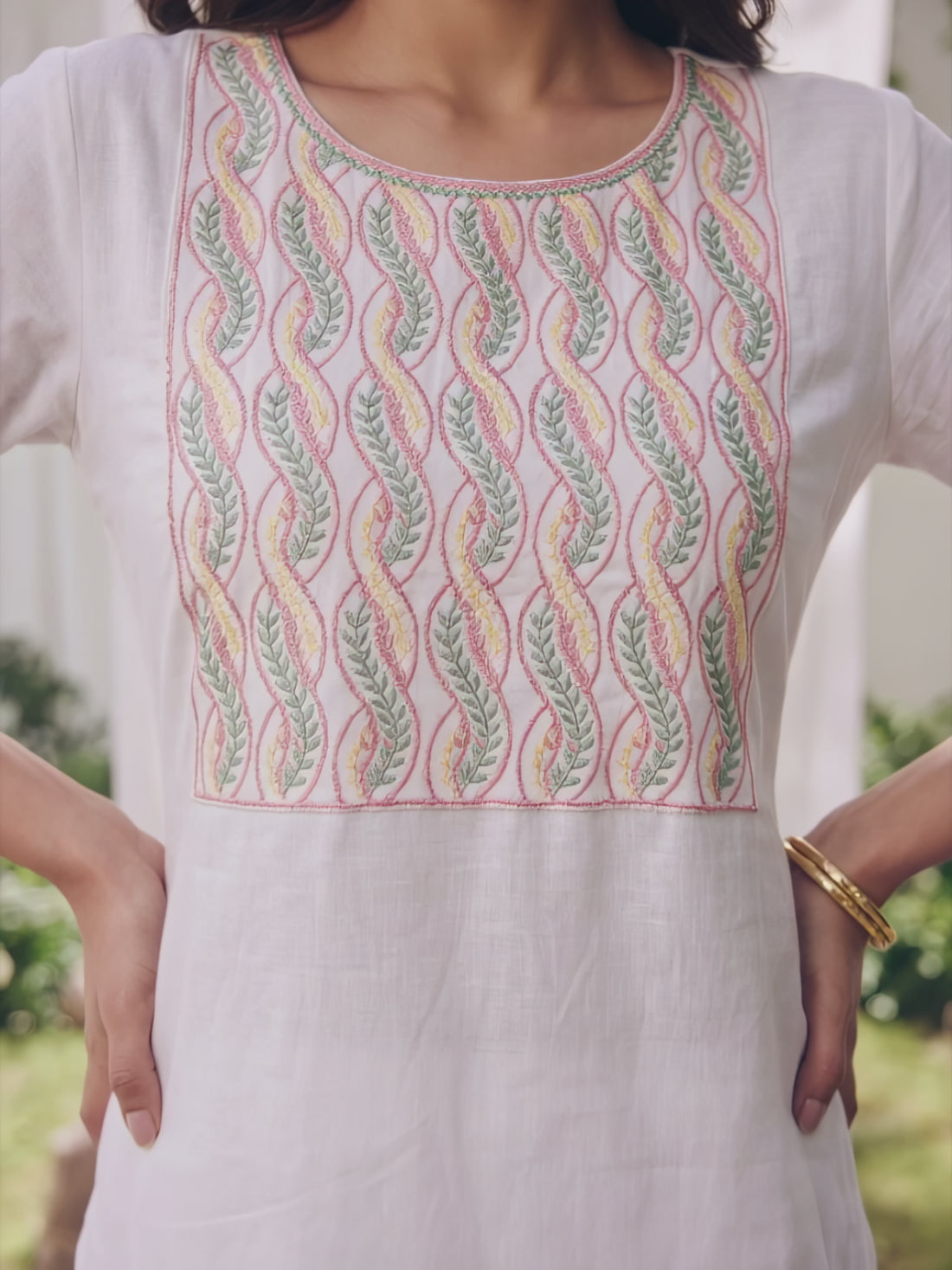 Buy Rayon Embroidered Straight Short Length Short Kurta-Off White