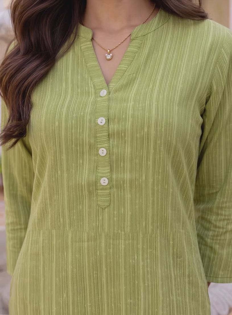 Buy Viscose Printed Straight Knee Length Kurta-Green