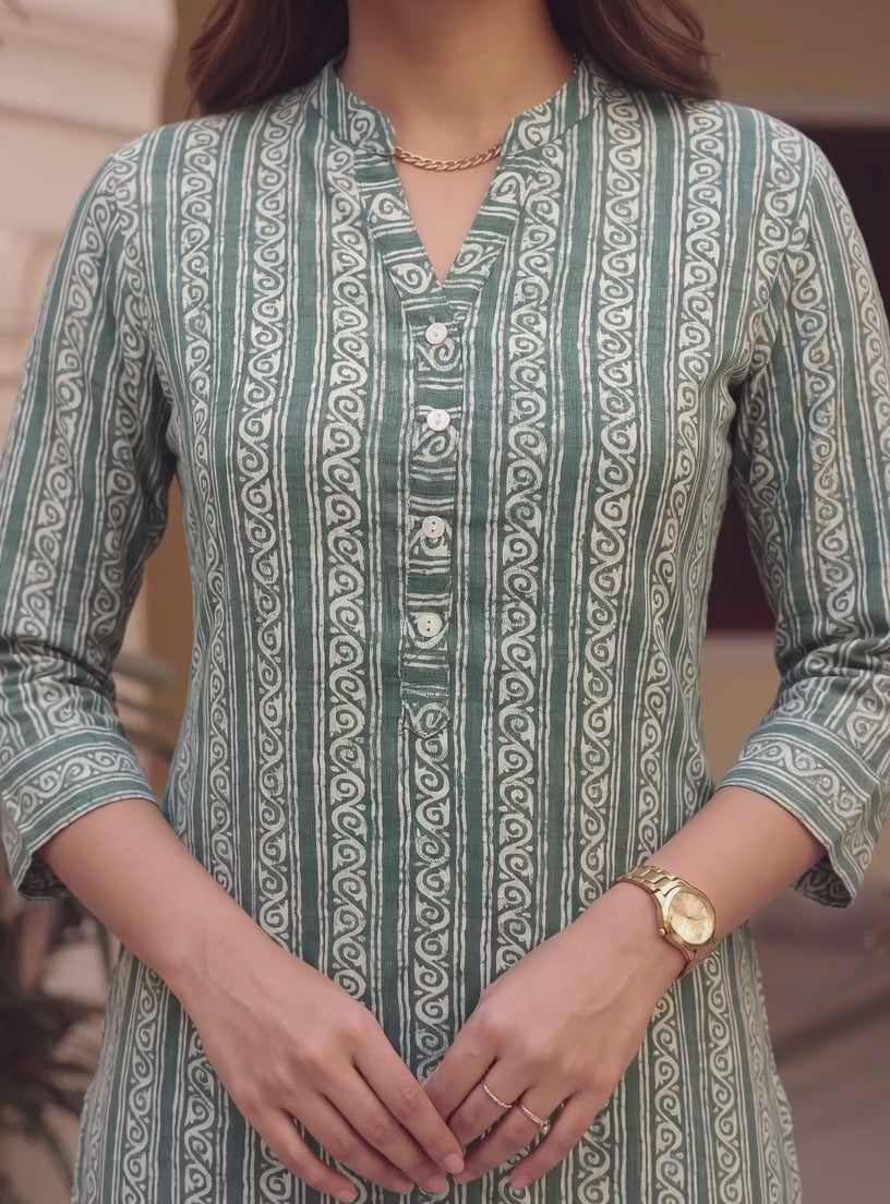 Buy Viscose Printed Straight Knee Length Kurta-Grey